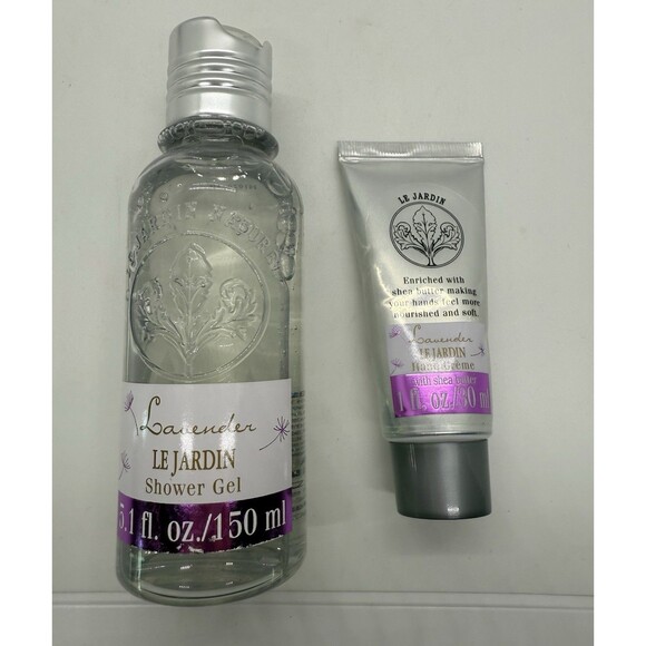 LE JARDIN NATUREL Lavender Shower Gel 5.1 FLOZ & Hand Cream 1 FLOZ W/Shea Butter - Picture 2 of 11